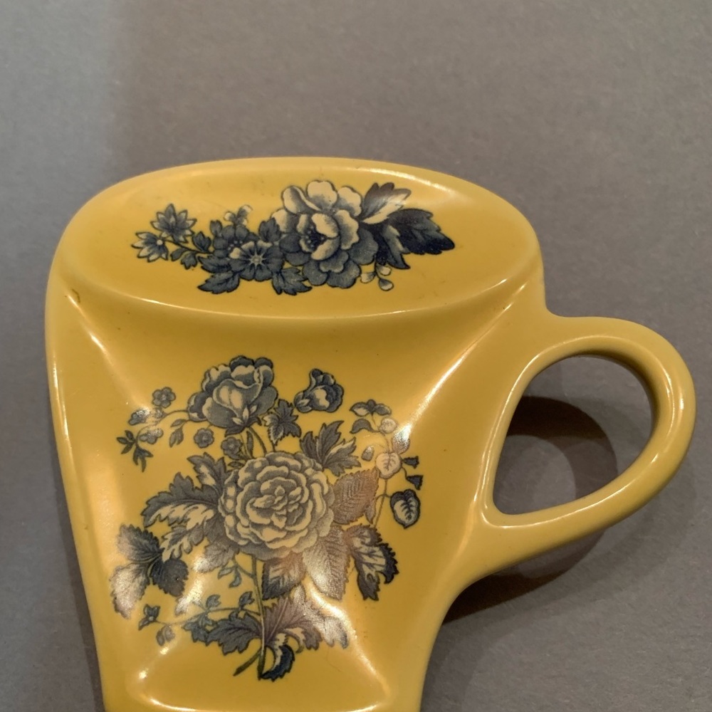 SPODE 4 Blue Room Garden Flowers Yellow Teacup Shaped Teabag/Spoon Rests L0407 - Picture 16 of 17